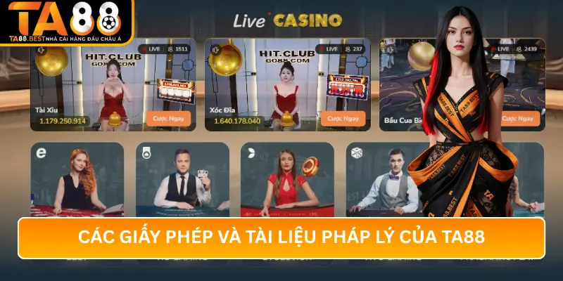 Các Giấy Phép Và Tài Liệu Pháp Lý Của TA88